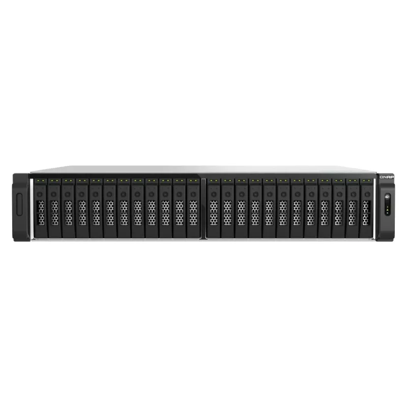 QNAP TS-H3077AFU-R7-64G NAS/servidor de armazenamento Rack (2U) AMD Ryzen™ 5 64 GB DDR5 0 TB QuTS hero Black, metálico