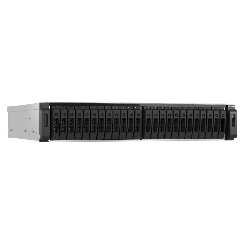 QNAP TS-H3077AFU-R7-64G NAS/servidor de armazenamento Rack (2U) AMD Ryzen™ 5 64 GB DDR5 0 TB QuTS hero Black, metálico