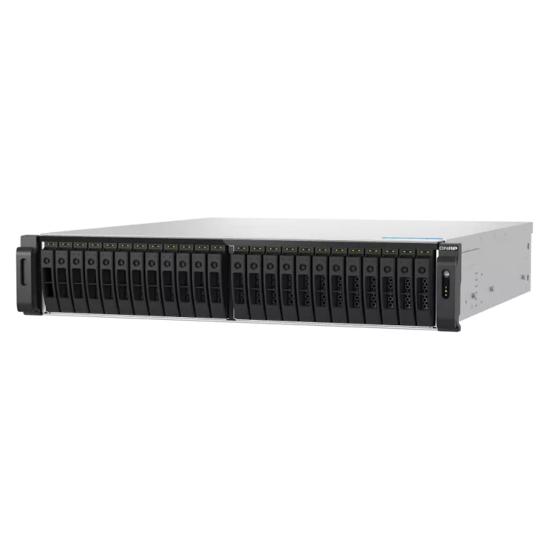QNAP TS-H3077AFU-R7-64G NAS/servidor de armazenamento Rack (2U) AMD Ryzen™ 5 64 GB DDR5 0 TB QuTS hero Black, metálico