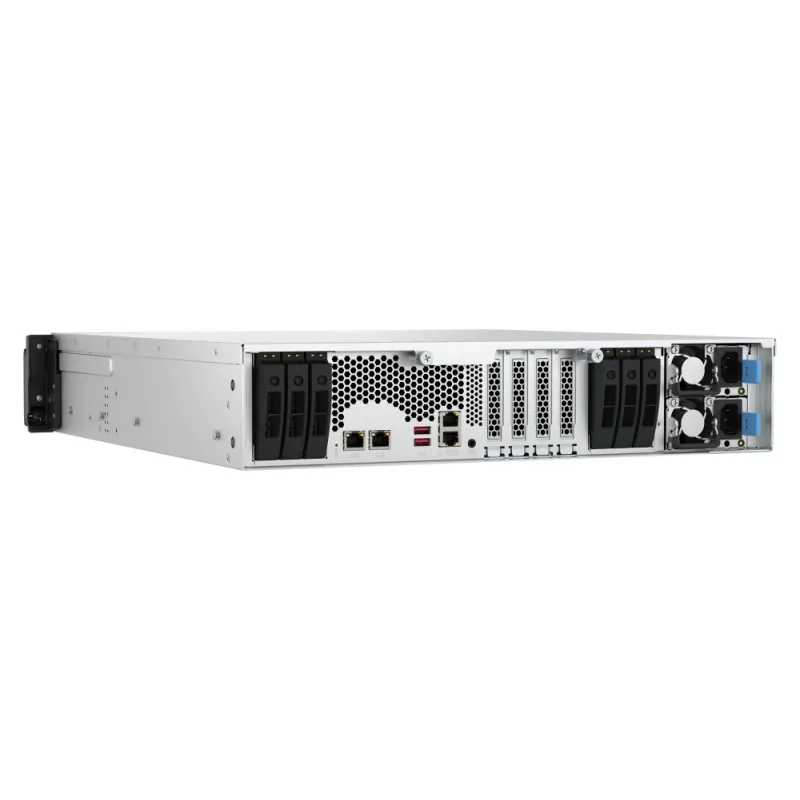QNAP TS-H3077AFU-R7-64G NAS/servidor de armazenamento Rack (2U) AMD Ryzen™ 5 64 GB DDR5 0 TB QuTS hero Black, metálico