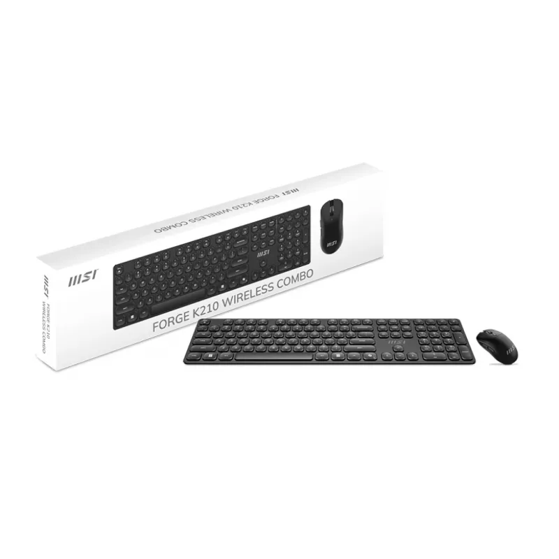 MSI FORGE K210 WIRELESS COMBO teclado e rato incluídos Home/Office USB preto
