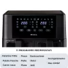 Ariete 4631 fritadeira de ar quente dupla 9L, 2400W, capacidade total 9L, 11 programas, multifunções, até 3,6 kg de alimentos fritos temperatura até 200°C, cesto duplo, preto
