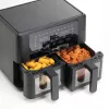 Ariete 4631 fritadeira de ar quente dupla 9L, 2400W, capacidade total 9L, 11 programas, multifunções, até 3,6 kg de alimentos fritos temperatura até 200°C, cesto duplo, preto