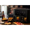 Ariete 4631 fritadeira de ar quente dupla 9L, 2400W, capacidade total 9L, 11 programas, multifunções, até 3,6 kg de alimentos fritos temperatura até 200°C, cesto duplo, preto