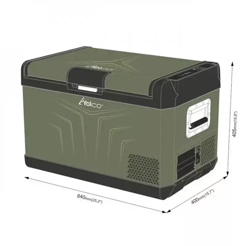 Frigorífico portátil com compressor Yolco GCX47 verde 47L de capacidade energeticamente eficiente
