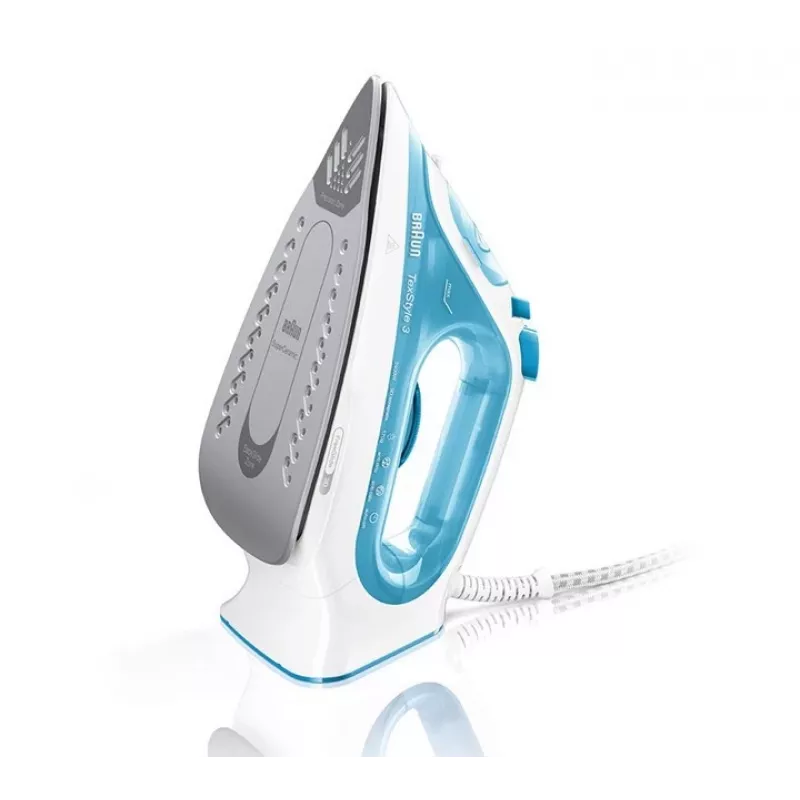 Braun TexStyle 3 ferro de engomar a vapor SI 3053 azul base cerâmica 2400 W