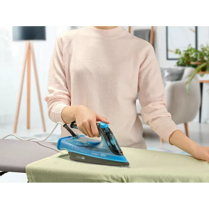Ferro de engomar Braun FI3194BK base cerâmica 2400 W preto, azul