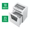 Destruidora de documentos Leitz IQ Office Security P5, corte micro, 22,3 cm, 2 x 15 mm, 23 l, 250 folhas, 55 dB