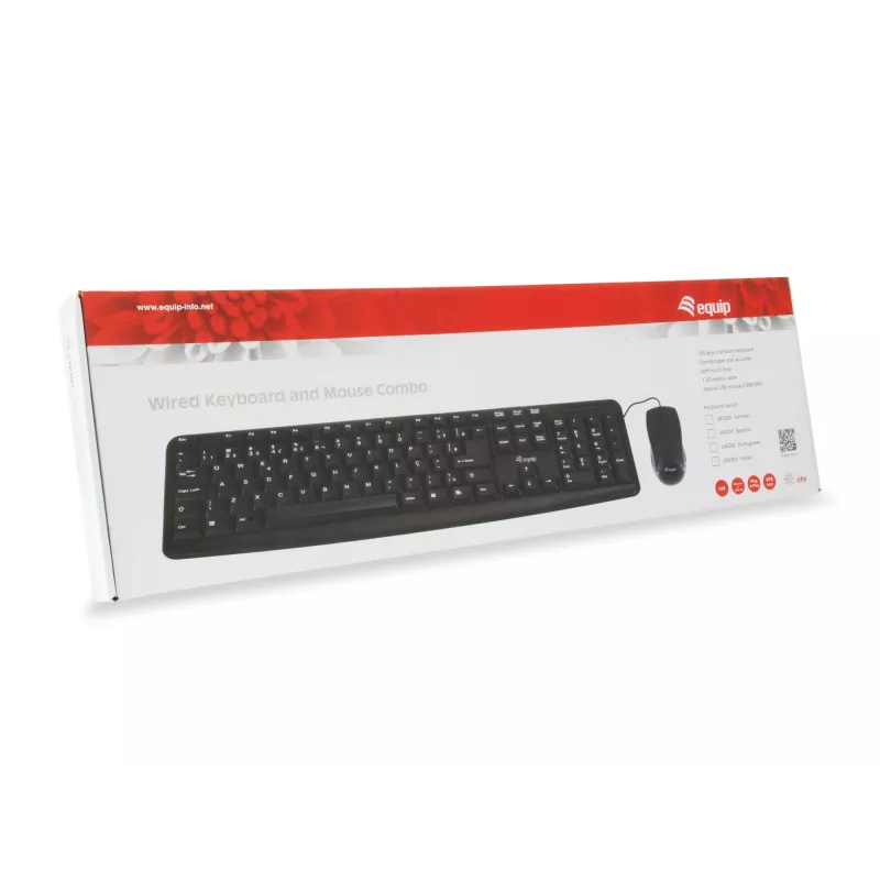 Teclado e rato Equip 245201 com escritório USB QWERTY espanhol preto