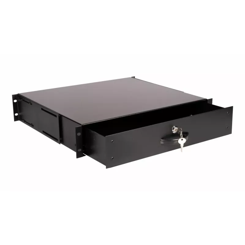 Unidade de gaveta Equip gaveta com fechadura 19' 2U RAL9005 preto