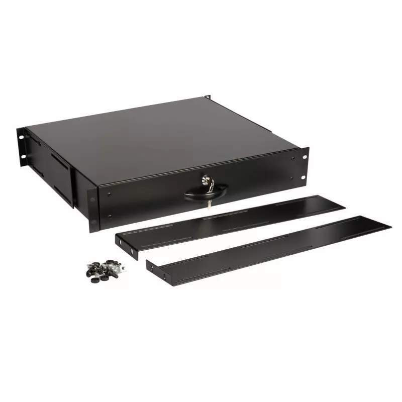 Unidade de gaveta Equip gaveta com fechadura 19' 2U RAL9005 preto