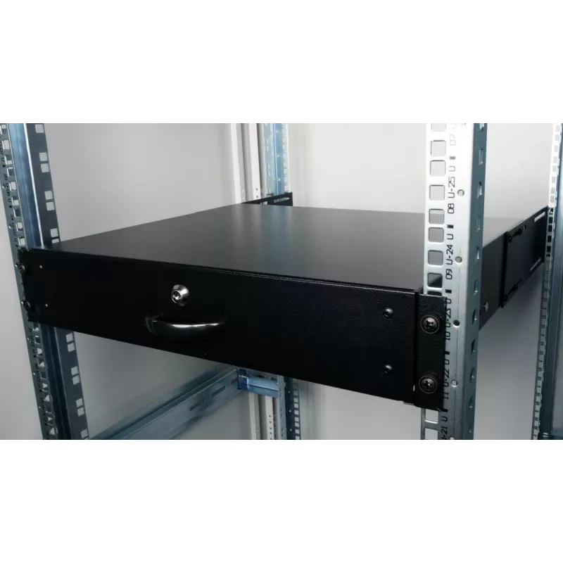 Unidade de gaveta Equip gaveta com fechadura 19' 2U RAL9005 preto