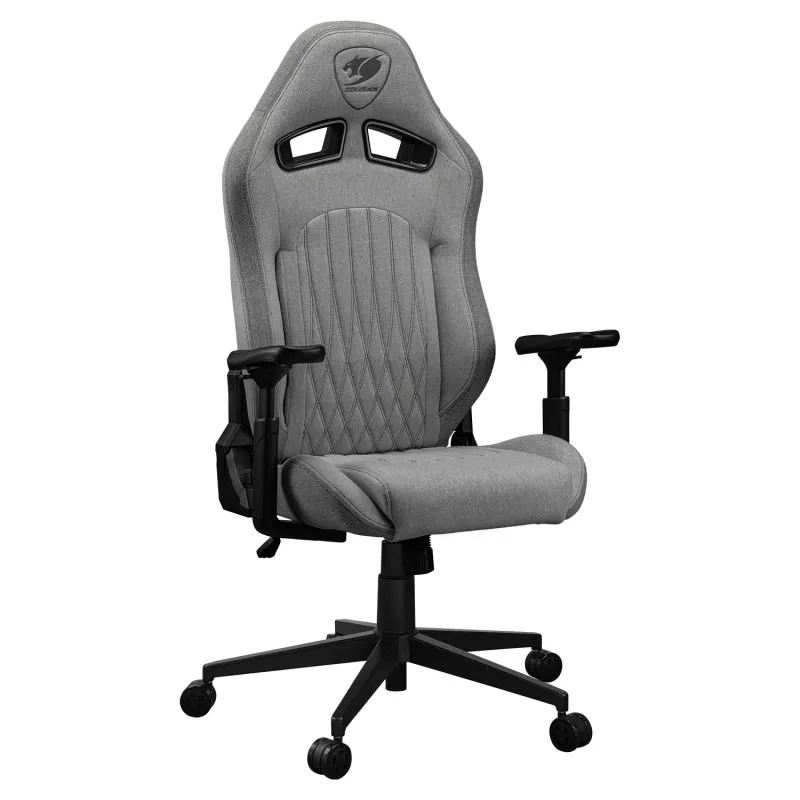 Cadeira gaming universal Cougar CGR-EPF-ROA — cinzento/preto, peso máx. 120 kg, dimensões 710×670×1250 mm