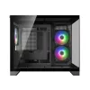 Caixa de PC mini-torre Cougar FV150 ARGB — preto, suporta 2x ventoinhas laterais de 120/140 mm, 1x de 120 mm traseira, HDD 2,5 polegadas/3,5 polegadas, 285×435×365 mm