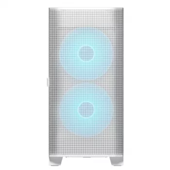 Caixa de PC midi tower COUGAR Airface FLO ARGB branco — 2x180 mm à frente, 1x120 mm atrás, suporta HDD de 2,5 polegadas/3,5 polegadas, 240×480×509 mm