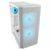 Caixa de PC midi tower COUGAR Airface FLO ARGB branco — 2x180 mm à frente, 1x120 mm atrás, suporta HDD de 2,5 polegadas/3,5 polegadas, 240×480×509 mm