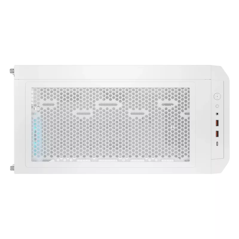 Caixa de PC midi tower COUGAR Airface FLO ARGB branco — 2x180 mm à frente, 1x120 mm atrás, suporta HDD de 2,5 polegadas/3,5 polegadas, 240×480×509 mm