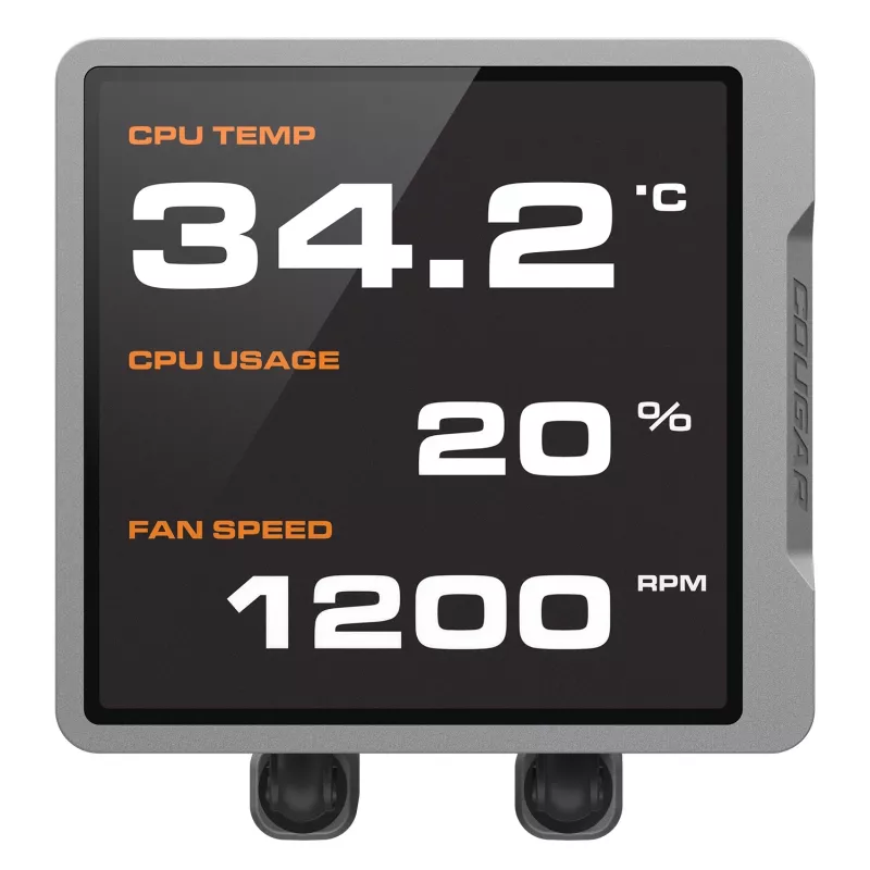 Refrigeração líquida all-in-one para CPU Cougar Poseidon Vistek Pro 240, ARGB, ventoinha de 120 mm, 700–2500 RPM, preto