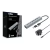Conceptronic HUBBIES20GP hub USB 3.0 de 7 portas com fonte de alimentação, 5Gbps, USB-C x 3, USB-A x 4