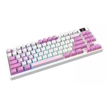 Teclado MSI FORGE GK600 TKL WIRELESS VIOLET Gaming USB + Bluetooth QWERTY espanhol rosa, violeta, branco