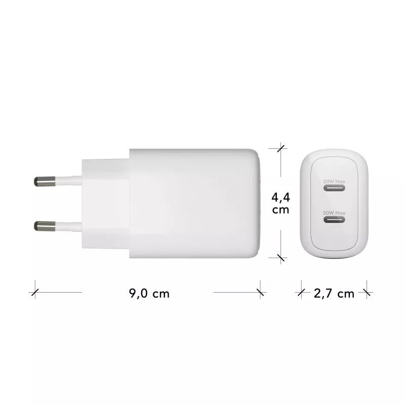 dbramante1928 re-charge Pro - Carregador de parede EU 2x USB-C 20W - W