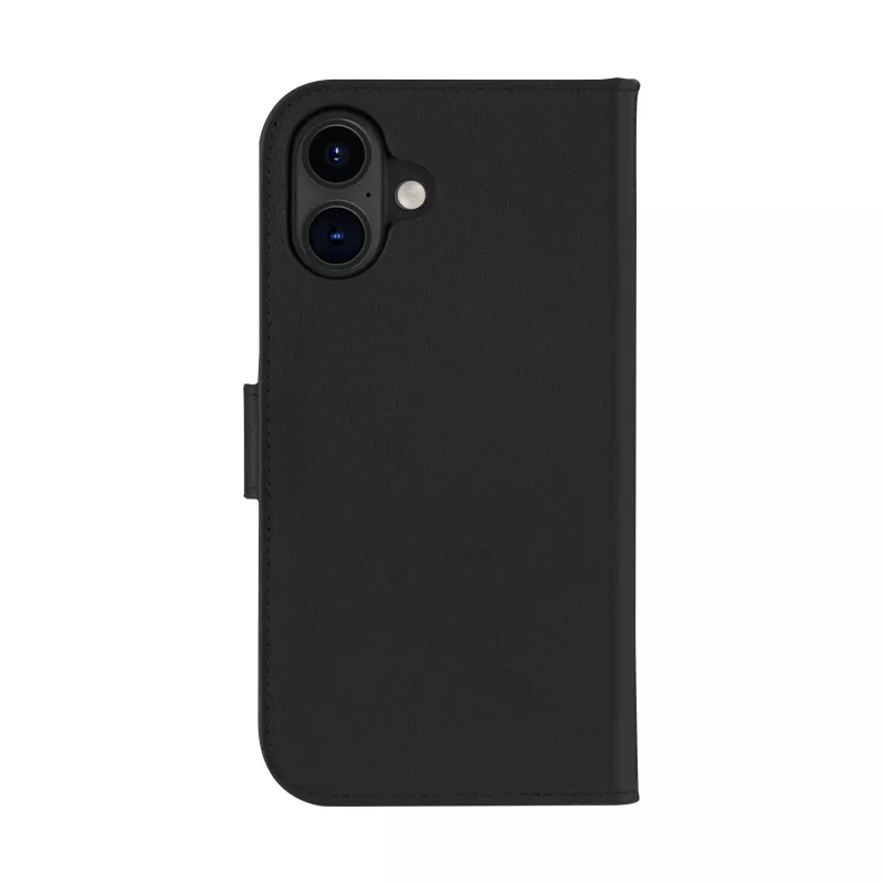 Capa folio em pele dbramante1928 Lynge MagSafe para iPhone 16 Plus – preto, 3 compartimentos para cartões, 6,7 polegadas