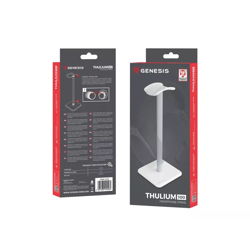 Suporte para headset GENESIS NGM-2233 ABS alumínio TPU branco