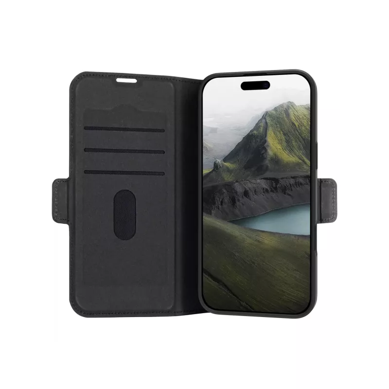 Capa folio para telemóvel dbramante1928 Oslo Pro para Galaxy S24 FE, pele sintética, 17 cm (6,7 polegadas), 5 compartimentos para cartões, suporte de mesa