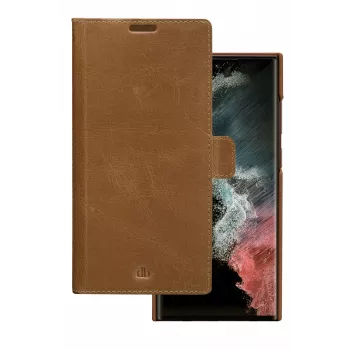 Capa folio dbramante1928 Lynge para Samsung Galaxy S22 Ultra, tan, suporta ecrãs até 17,3 cm (6,8 polegadas), suporte de mesa
