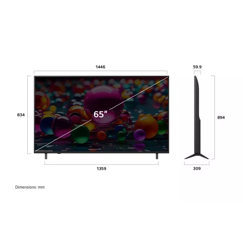 TV LG UHD AI 65UA75003LA 165,1 cm (65 polegadas) 4K Ultra HD Smart TV Wi-Fi preto