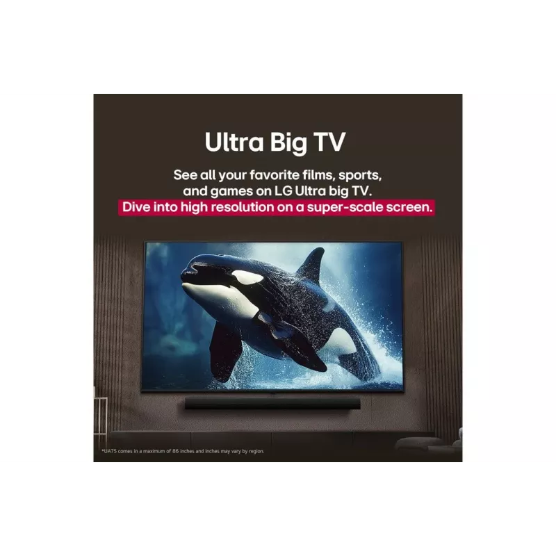 TV LG UHD AI 65UA75003LA 165,1 cm (65 polegadas) 4K Ultra HD Smart TV Wi-Fi preto