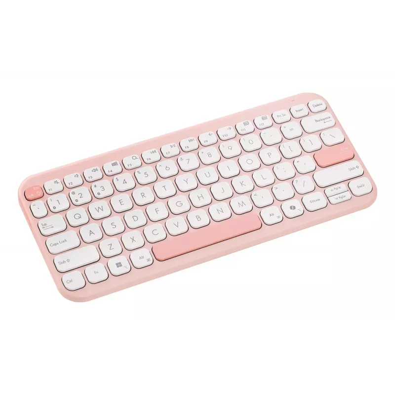 Teclado sem fios ASUS Marshmallow KW100 75% Bluetooth — QWERTZ alemão, interruptores de tesoura, rosa