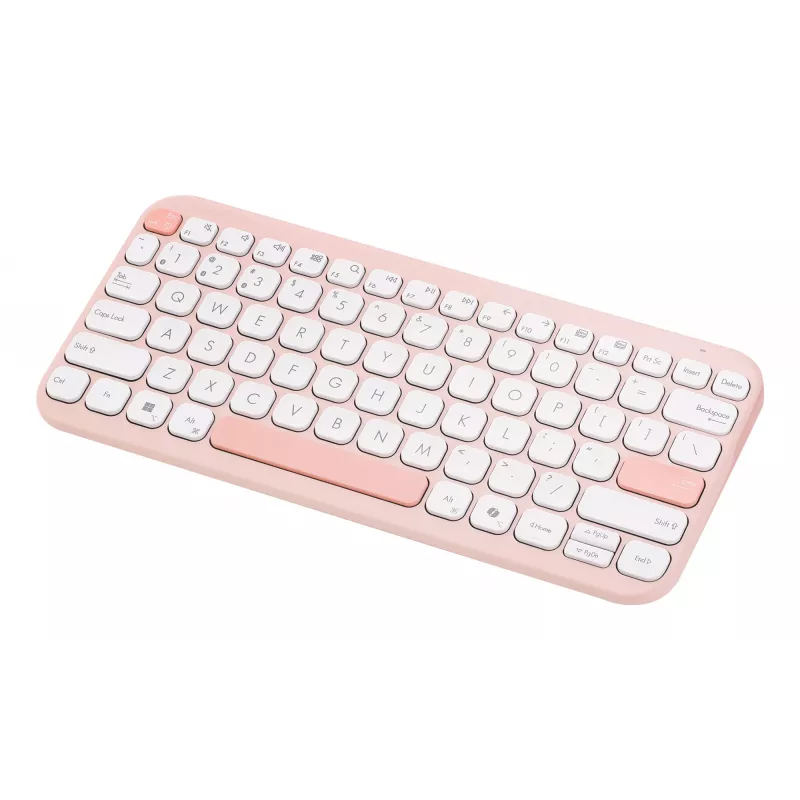 Teclado sem fios ASUS Marshmallow KW100 75% Bluetooth — QWERTZ alemão, interruptores de tesoura, rosa