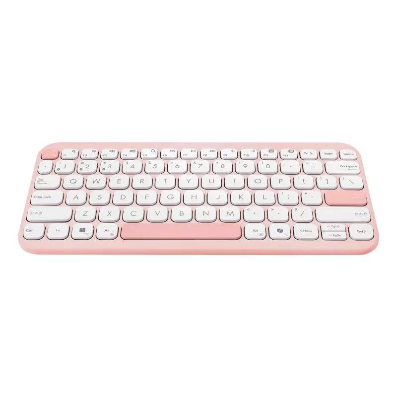Teclado sem fios ASUS Marshmallow KW100 75% Bluetooth — QWERTZ alemão, interruptores de tesoura, rosa