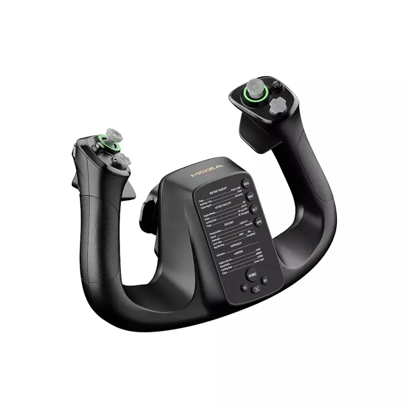 Base de voo MOZA MFY YOKE — base de voo preta em ABS e aço ligado, 142,5×202×313 mm