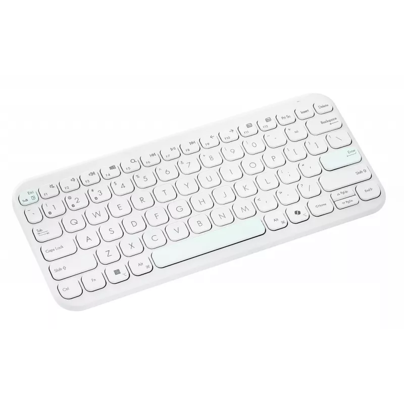 Teclado Bluetooth sem fios ASUS KW100 Marshmallow – layout 75%, QWERTZ, interruptores de tesoura, branco