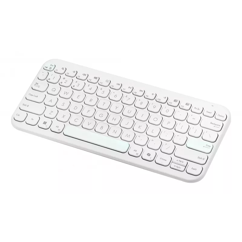 Teclado Bluetooth sem fios ASUS KW100 Marshmallow – layout 75%, QWERTZ, interruptores de tesoura, branco