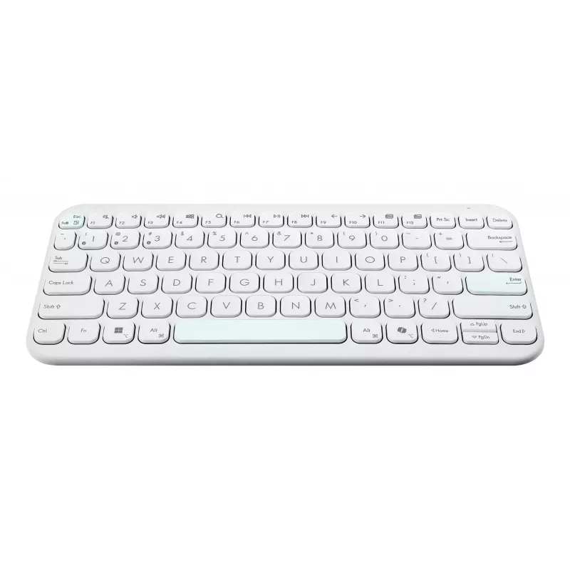 Teclado Bluetooth sem fios ASUS KW100 Marshmallow – layout 75%, QWERTZ, interruptores de tesoura, branco