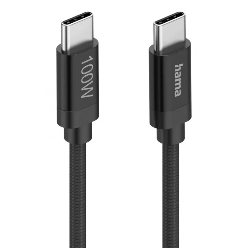 Cabo USB Hama Fabric USB 2.0 1,5 m USB C preto