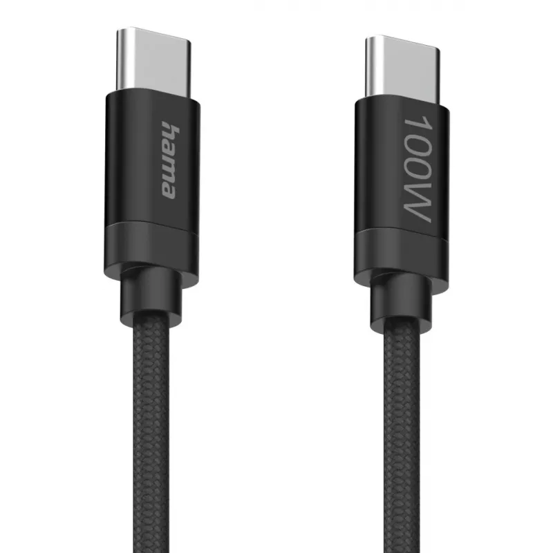 Cabo USB Hama Fabric USB 2.0 1,5 m USB C preto