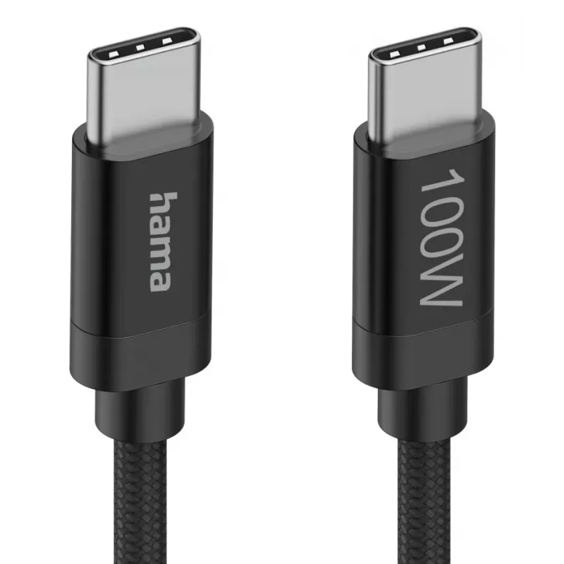 Cabo USB Hama Fabric USB 2.0 1,5 m USB C preto