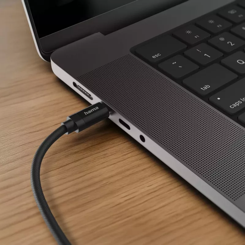 Cabo USB Hama Fabric USB 2.0 1,5 m USB C preto