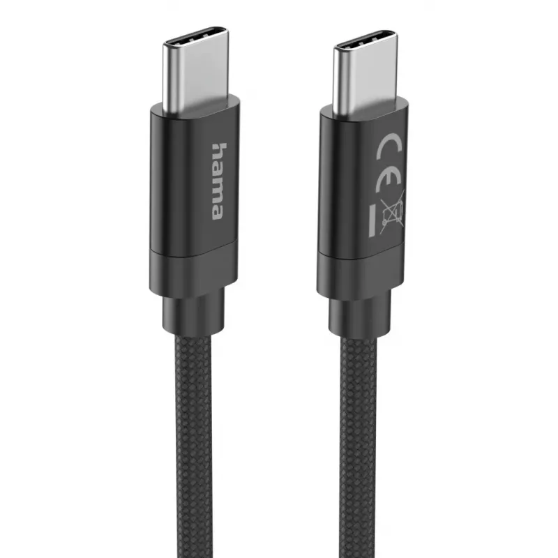 Cabo USB Hama Fabric USB 2.0 3 m USB C preto