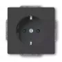 Tomada CEE 7/3 Busch-Jaeger 2013-0-5265, 2P+E, 250V/16A, preto, 71×41 mm