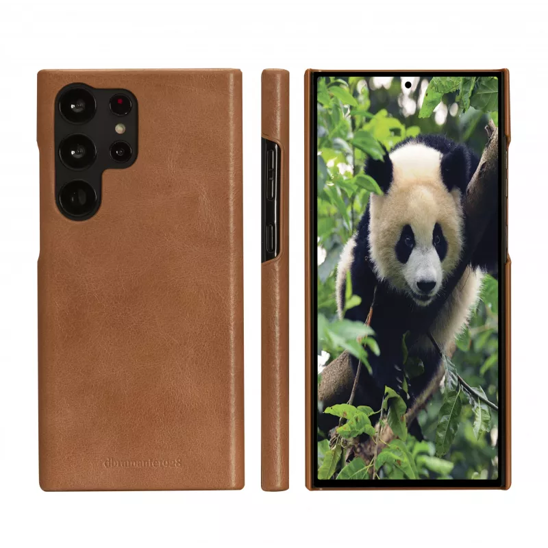 Capa tipo carteira dbramante1928 Lynge para Samsung Galaxy S23 Ultra, tan, 3 compartimentos para cartões, compatível com ecrã 17,3 cm (6,8