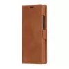 Capa tipo carteira dbramante1928 Lynge para Samsung Galaxy S23 Ultra, tan, 3 compartimentos para cartões, compatível com ecrã 17,3 cm (6,8