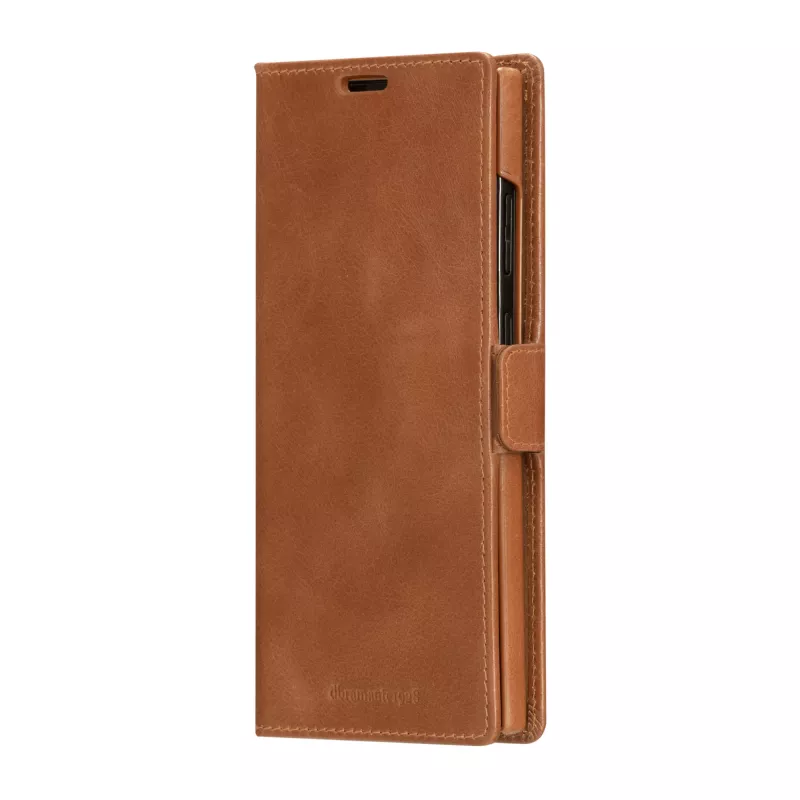 Capa tipo carteira dbramante1928 Lynge para Samsung Galaxy S23 Ultra, tan, 3 compartimentos para cartões, compatível com ecrã 17,3 cm (6,8