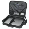 Manhattan Cambridge Mala para portátil 14,1 polegadas, design Clamshell, Preto, ECONÓMICA, compartimento para acessórios, compartimento para documentos na parte traseira, alça de ombro (amovível), equivalente a Targus CN313/CN414EU, mala para portátil, três anos de garantia