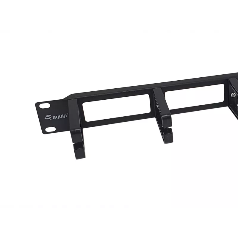 Equip Painel de gestão de cabos para montagem em rack 19 polegadas, Preto