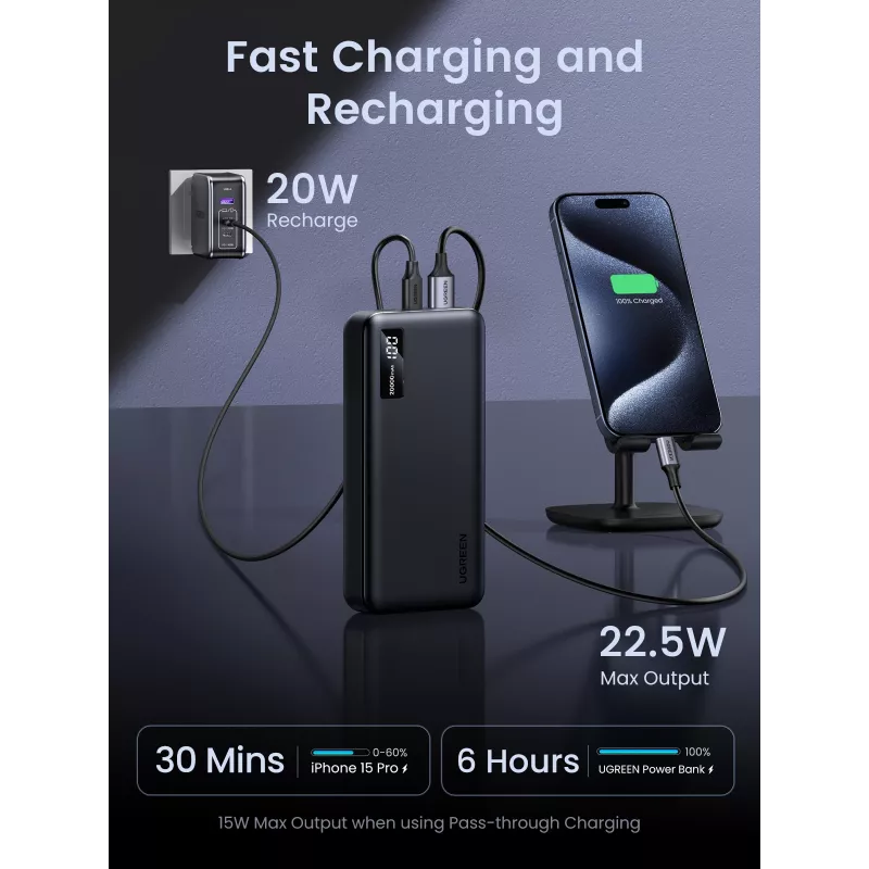 Ugreen 25683 Powerbank 20000 mAh preto